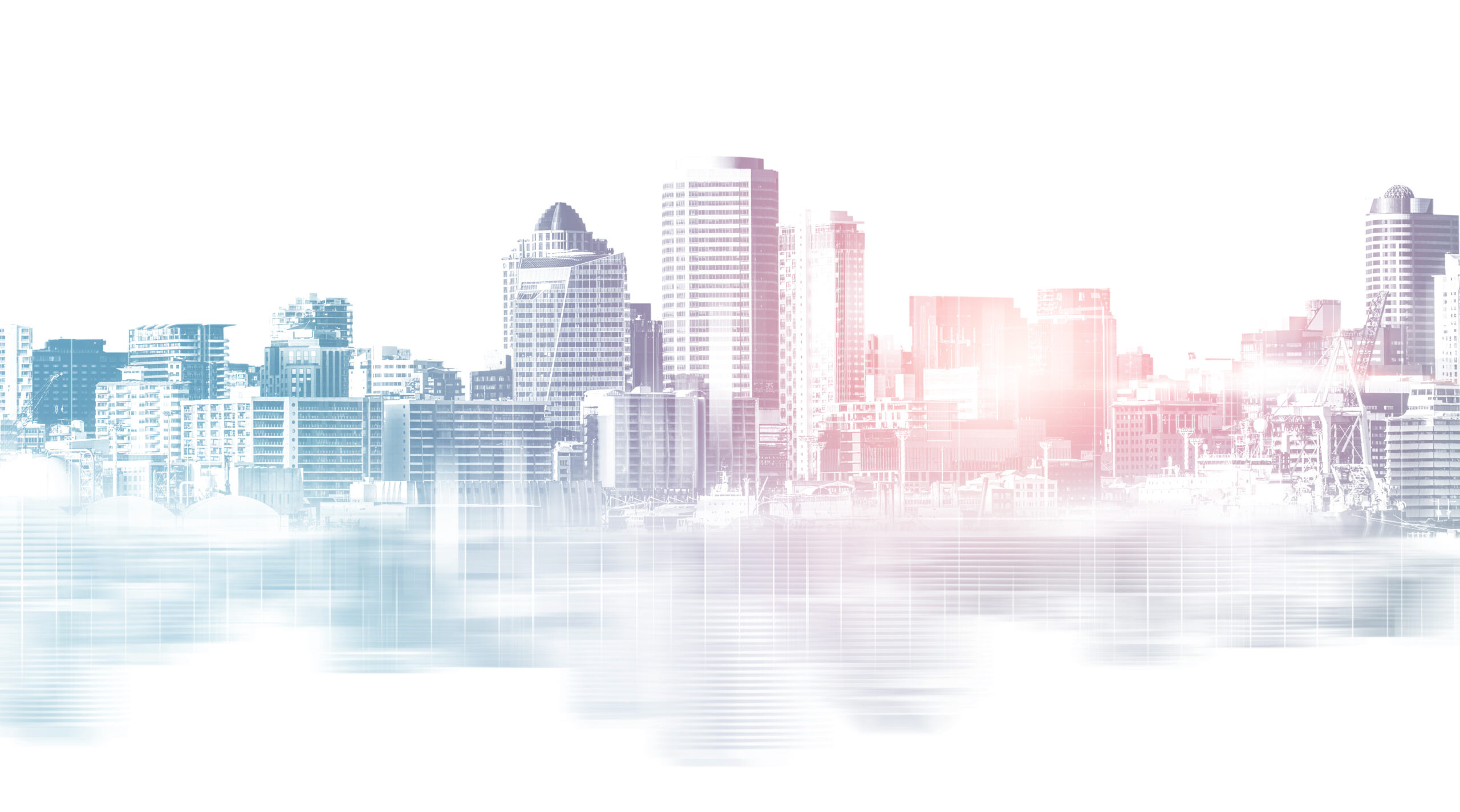 Abstract city building skyline metropolitan area in contemporary color style and futuristic effects. Real estate and property development. Innovative architecture and engineering concept.